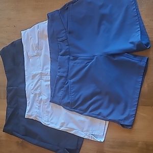 3 PAIRS Adidas Women's 5-inch Primegreen Golf Short Flat Front Sz 10